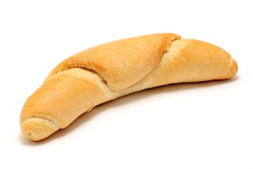 Baked white bread roll