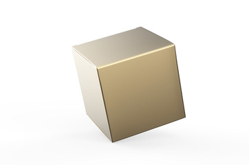 Fototapeta premium Blank white cube product packaging paper cardboard box. 3d render illustration.