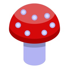 Magic red mushroom icon. Isometric of magic red mushroom vector icon for web design isolated on white background