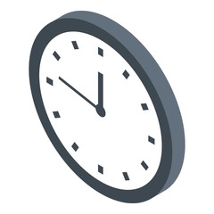Wall clock icon. Isometric of wall clock vector icon for web design isolated on white background