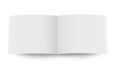 blank open book cover mockup on white background.