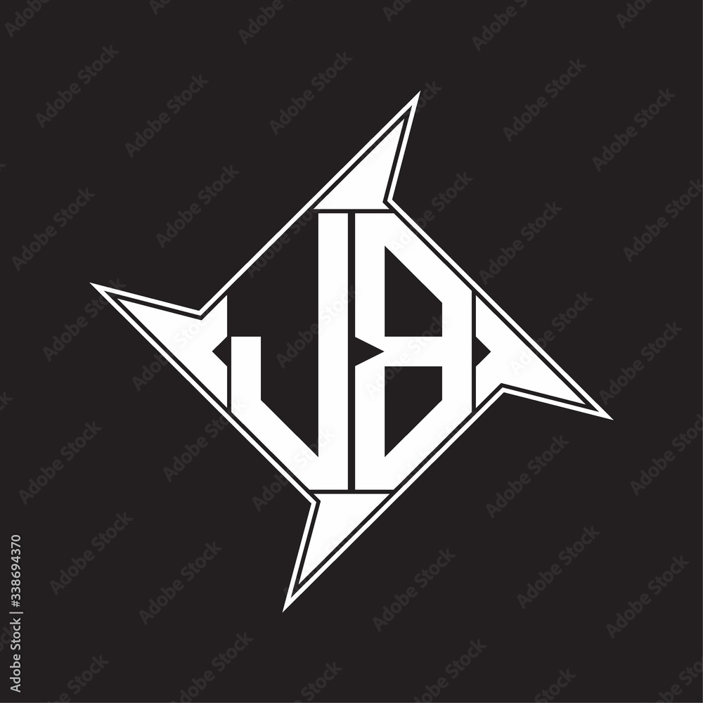 Wall mural jb logo monogram with octagon shape isolated on shuriken element design template