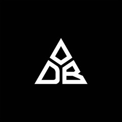 DB monogram logo with 3 pieces shape isolated on triangle