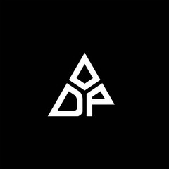 DP monogram logo with 3 pieces shape isolated on triangle