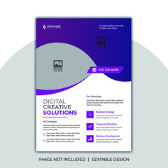 Corporate Business Flyer poster pamphlet brochure cover design layout background, two colors scheme, vector template in A4 size - Vector