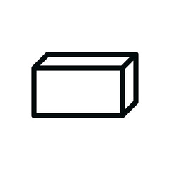 Concrete block isolated icon, cement brick linear vector icon