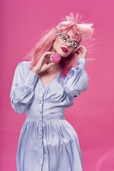 Cheerful Woman Lifestyle Studio Model