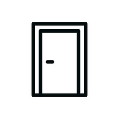 Entrance door isolated icon, metal house door linear vector icon