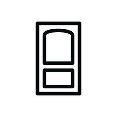Interior door isolated icon, room wooden door linear vector icon