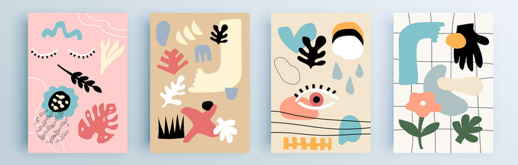 Modern abstract covers set, minimal covers design. Colorful geometric background, vector illustration.