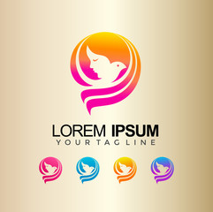Beauty Girls Logo Desain Template