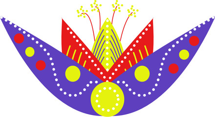 Folk Lily flower vector