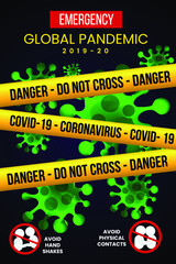 Covid-19 Corona Virus Global Pandemic Lockdown Poster Design