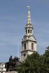 Main part of London church in historical part of city in United kingdom. Gothic style. Building...