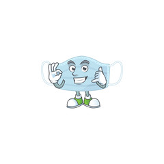 Surgery mask mascot cartoon design make a call gesture