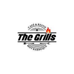 Grill Vintage Logo Design Vector