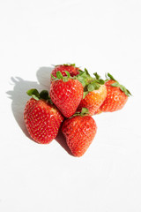 
Ripe sweet tasty strawberry berries on a white background.