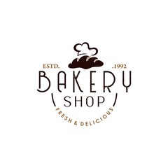 Bakery and Cake Vintage Logo Design Vector Template