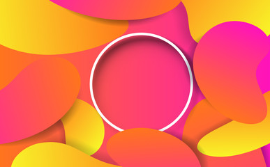 Multicolor 3d Fluid Banner. Movement Illustration. Minimal Concept. Dotted Dynamic Waves. Abstract Shapes. Rainbow Geometric Background. Red Minimal Pattern. Vivid Flow Brochure. Abstract Poster.