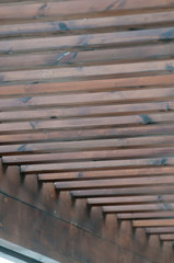 Wooden canopy in the sunshine