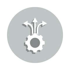 gear, arrows, changes badge icon. Simple glyph, flat vector of Business icons for ui and ux, website or mobile application