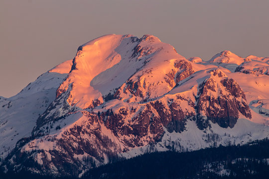 Sunlit Debeli vrh and Ogradi in Bohinj, Slovenia
