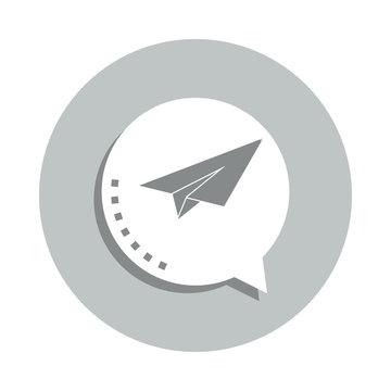 paper plane, bubble, send, request badge icon. Simple glyph, flat vector of Business icons for ui and ux, website or mobile application