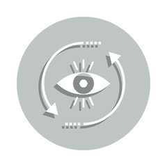 eye, circle, arrow, formation of vision badge icon. Simple glyph, flat vector of Business icons for ui and ux, website or mobile application