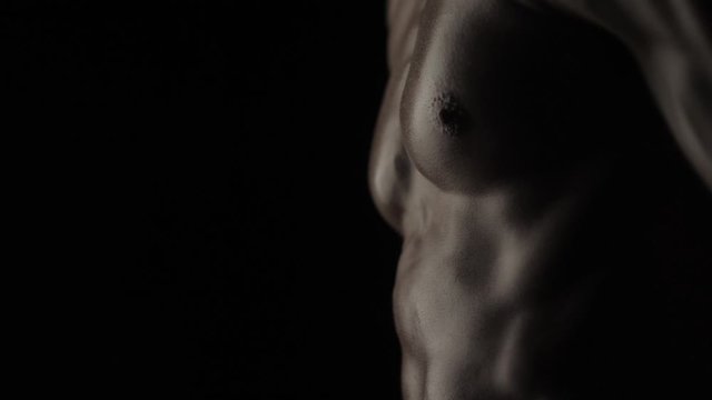 bodybuilder on black background, gym