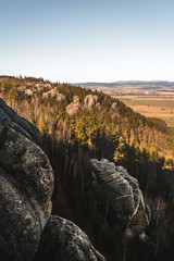 view of rocks and woods