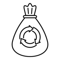 Recycling home bag icon. Outline recycling home bag vector icon for web design isolated on white background