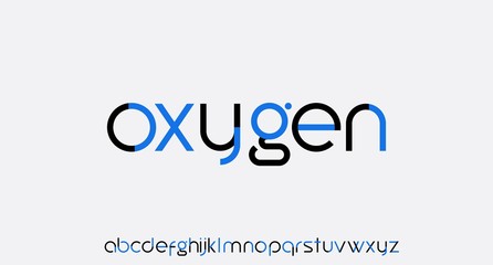 OXYGEN, PLAYFUL MODERN FONT VECTOR ALPHABET SET