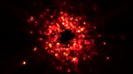 Glowing Hot Accretion Disk Orbiting Around Supermassive Black Hole - Abstract Background Texture