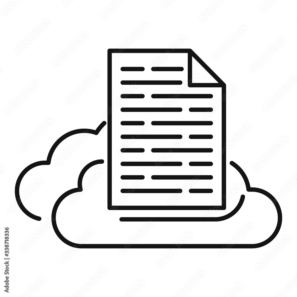 Poster cloud data icon. outline cloud data vector icon for web design isolated on white background