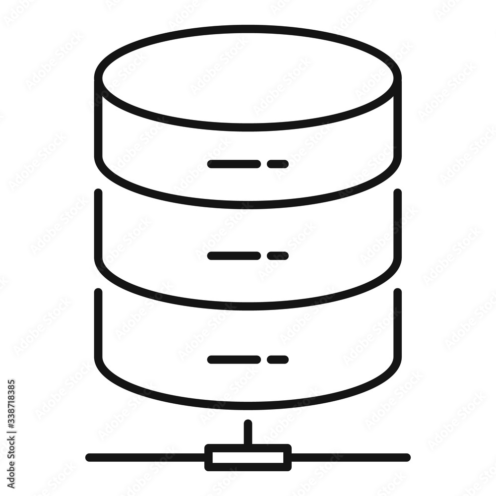 Poster server data center icon. outline derver data center vector icon for web design isolated on white bac