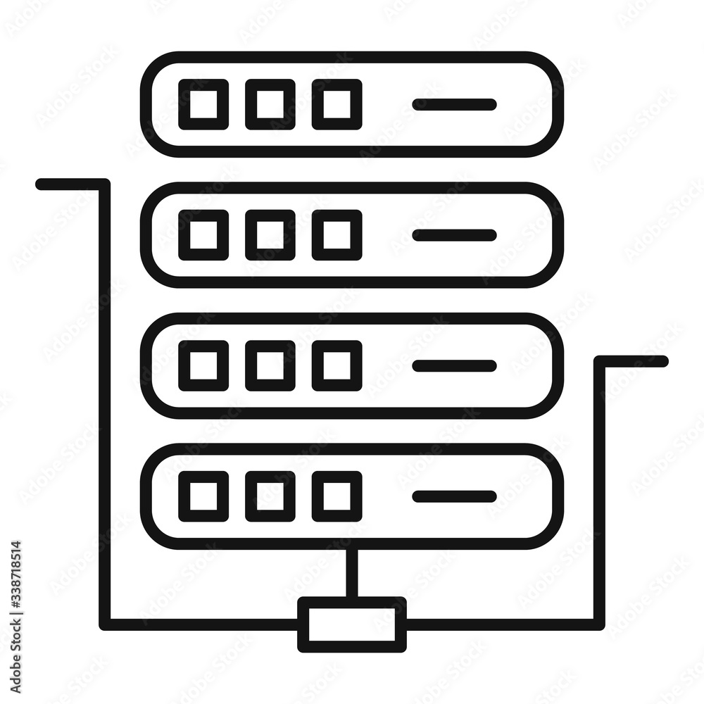 Poster server data network icon. outline server data network vector icon for web design isolated on white b