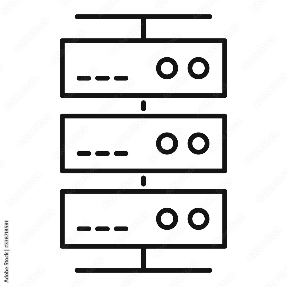 Sticker Network server icon. Outline network server vector icon for web design isolated on white background