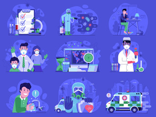 Corona Virus World Pandemic UI Icons Set