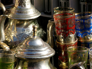 Fototapeta na wymiar Morocco. Tea service of Marrakech