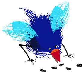 Bird drawing brushstrokes vector illustration