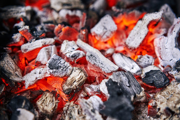 Hot coals. Abstract background. Cooking meat