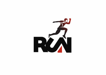 Sport and activity man runner jogger running isolated line art drawing