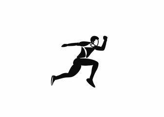 Sport and activity man runner jogger running isolated line art drawing