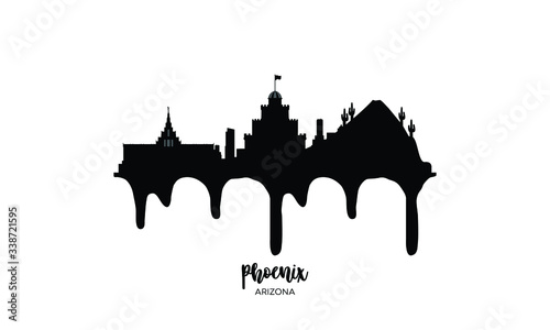 wallpapers Phoenix Arizona Skyline Silhouette wallsheaven