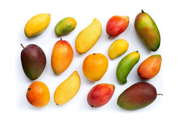 Tropical fruit, Mango  on white background.