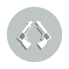 gun, revolver badge icon. Simple glyph, flat vector of Miscellaneous icons for ui and ux, website or mobile application