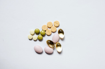 pills on a white
