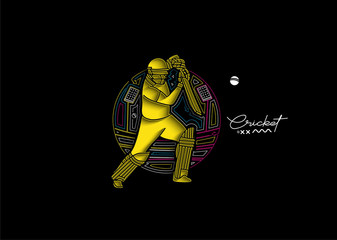 Cricket banner batsman championship background.