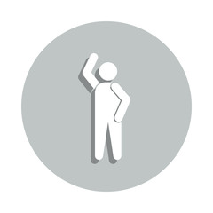 To raise a hand badge icon. Simple glyph, flat vector of Conversation icons for ui and ux, website or mobile application