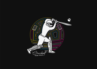 Cricket banner batsman championship background.